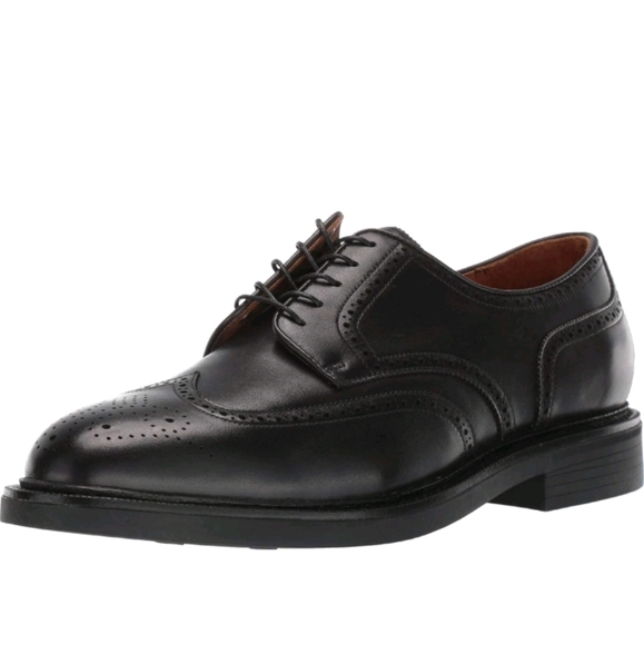 Polo Ralph Lauren Black Asher Wingtip Lace Up Loafers Leather Size 11D - Picture 1 of 12